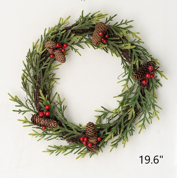 Bulk Artificial Pine Cone Berry Christmas Series Wreaths Ornament for Front Door Christmas Decoration Wholesale