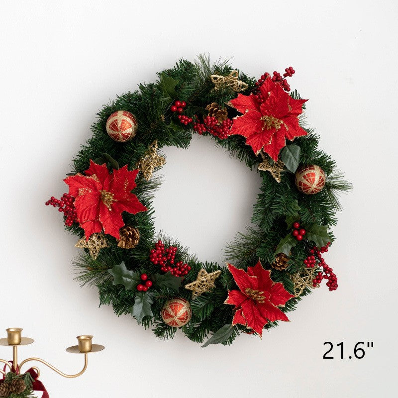Bulk Artificial Pine Cone Berry Christmas Series Wreaths Ornament for Front Door Christmas Decoration Wholesale
