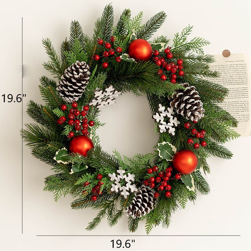 Bulk Artificial Pine Cone Berry Christmas Series Wreaths Ornament for Front Door Christmas Decoration Wholesale