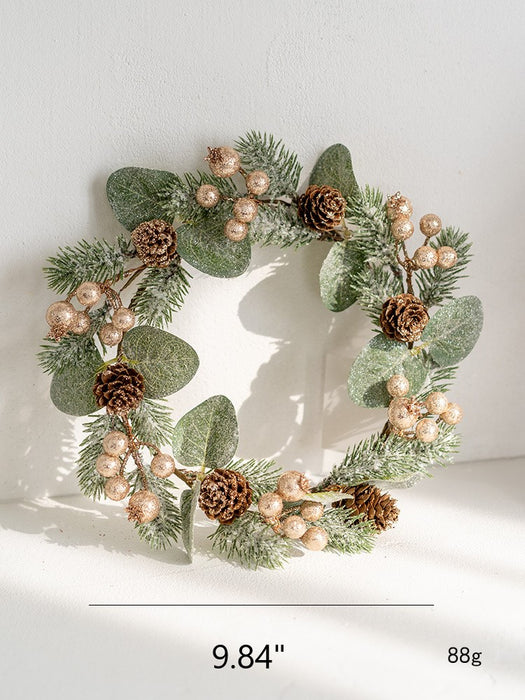 Bulk Artificial Pine Cone Berry Tabletop Candlestick Christmas Wreath Candle Holder Rings Xmas Centerpiece Wholesale