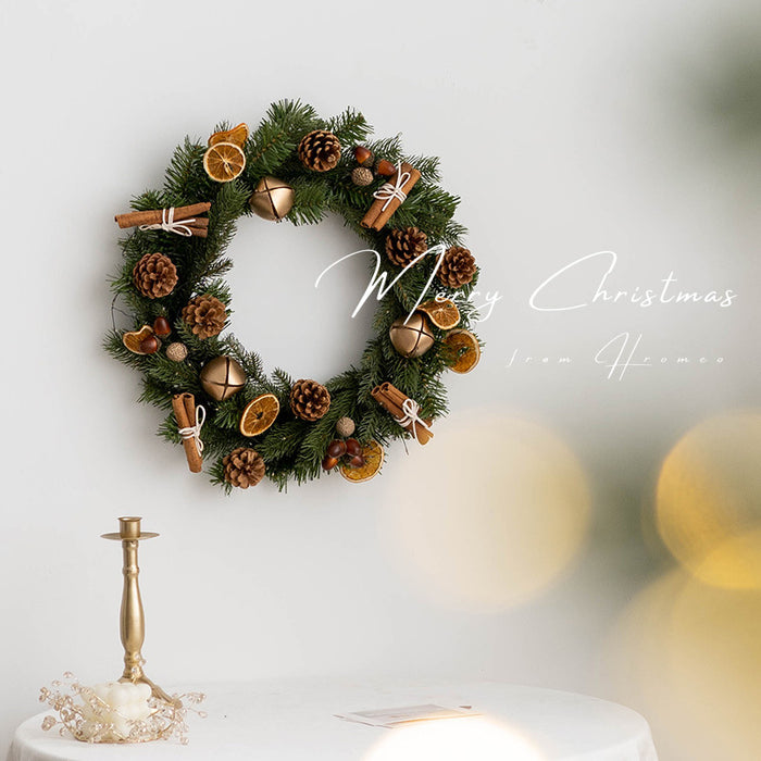 Bulk Artificial Pine Cone Lemon Cinnamon Wreaths Christmas Ornament for Front Door Wholesale