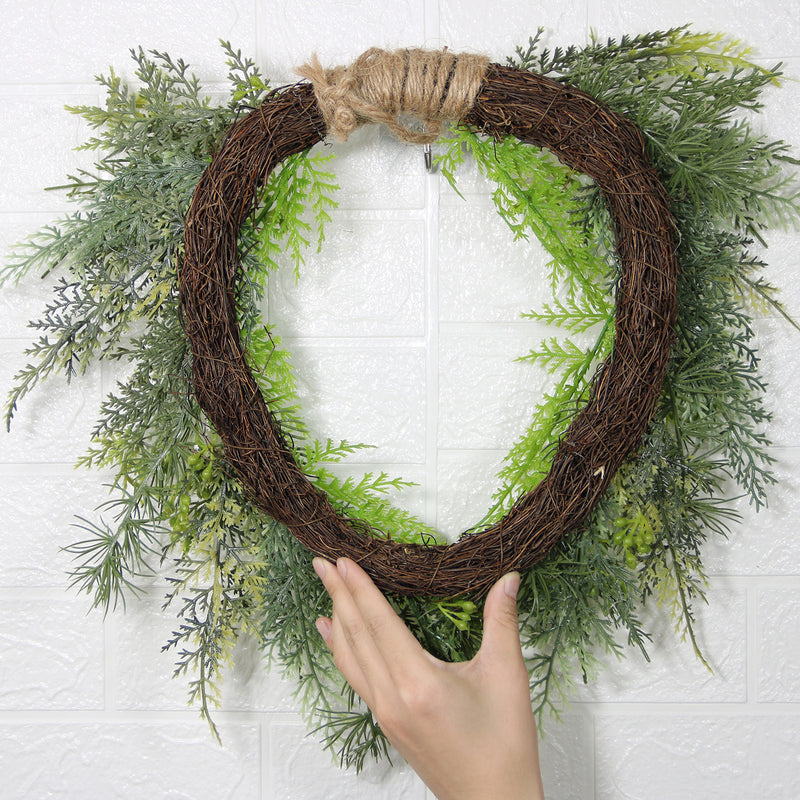 Bulk Artificial Pine Needle Greenery Wreaths Christmas Wreaths Ornament for Front Door Wall Hanging Home Decoration Wholesale