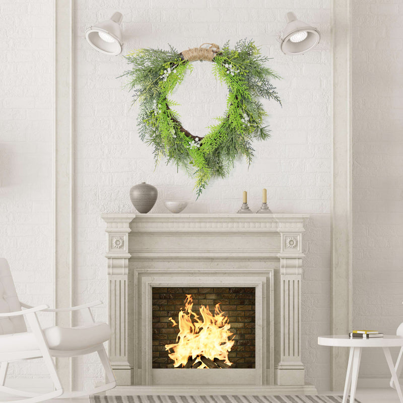 Bulk Artificial Pine Needle Greenery Wreaths Christmas Wreaths Ornament for Front Door Wall Hanging Home Decoration Wholesale