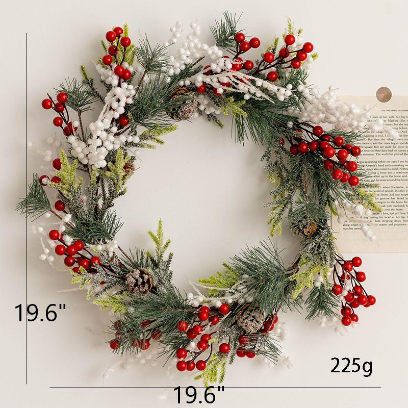 Couronne de pommes de pin artificielles en vrac, houx et baies de Noël, guirlandes en forme de larme pour arrangement floral de Noël, vente en gros