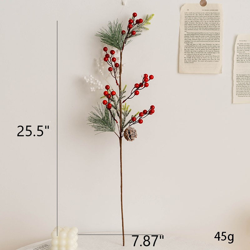 Couronne de pommes de pin artificielles en vrac, houx et baies de Noël, guirlandes en forme de larme pour arrangement floral de Noël, vente en gros