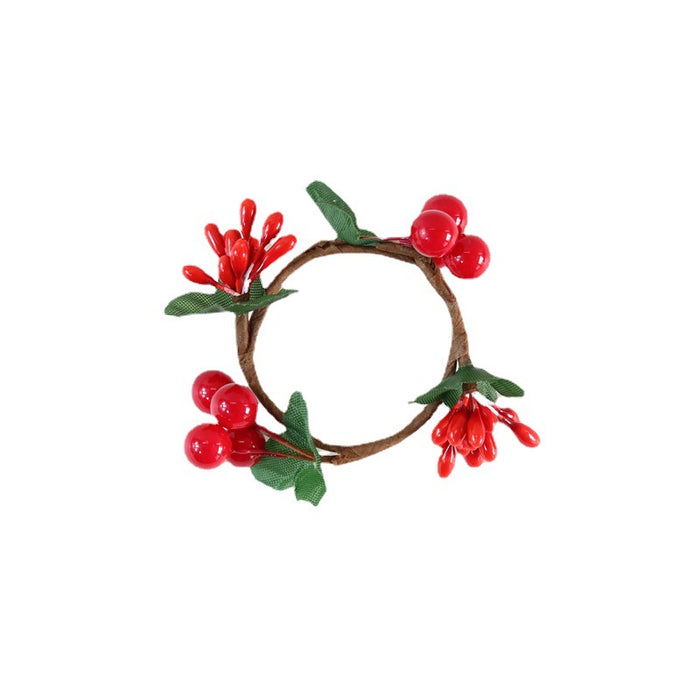 Bulk Artificial Red Berries Napkin Rings for Christmas Wholesale