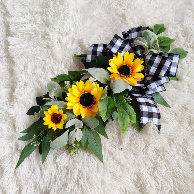 Guirnalda de flores artificiales de boj a granel de 17 ", corona de verano verde, venta al por mayor