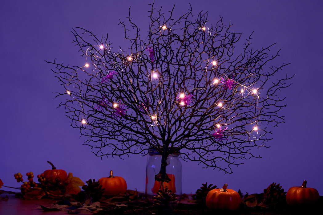 Bulk Exclusive Halloween Artificial Tree Branches with Spider Led Lights Antler Coral Twigs Wholesale