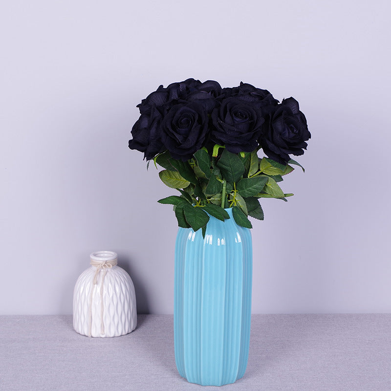 Lot de 10 bouquets de roses artificielles en flanelle bionique, liquidation en vrac, pour arrangement, fête de mariage, décoration de la maison, vente en gros 