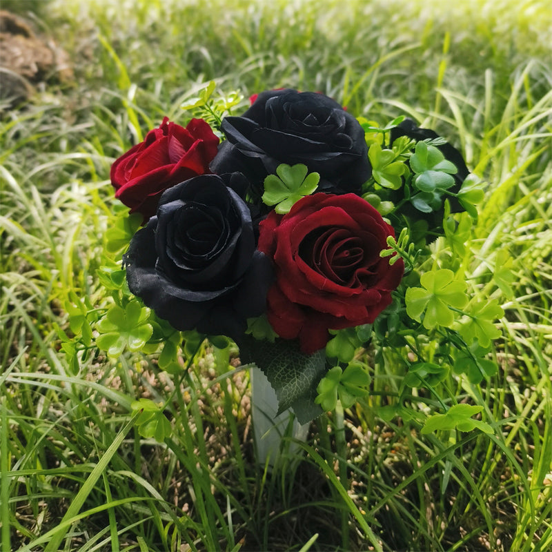 Bulk Cemetery Mixed Flowers in Vase Artificial Flowers for Graves and Memorials Arrangements Wholesale