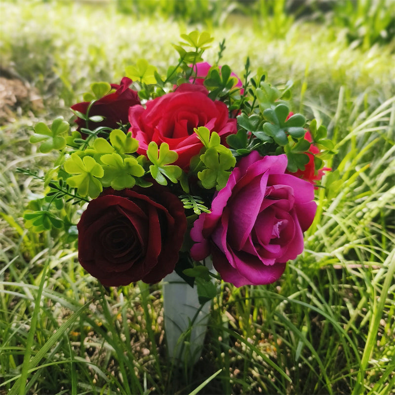 Bulk Cemetery Mixed Flowers in Vase Artificial Flowers for Graves and Memorials Arrangements Wholesale