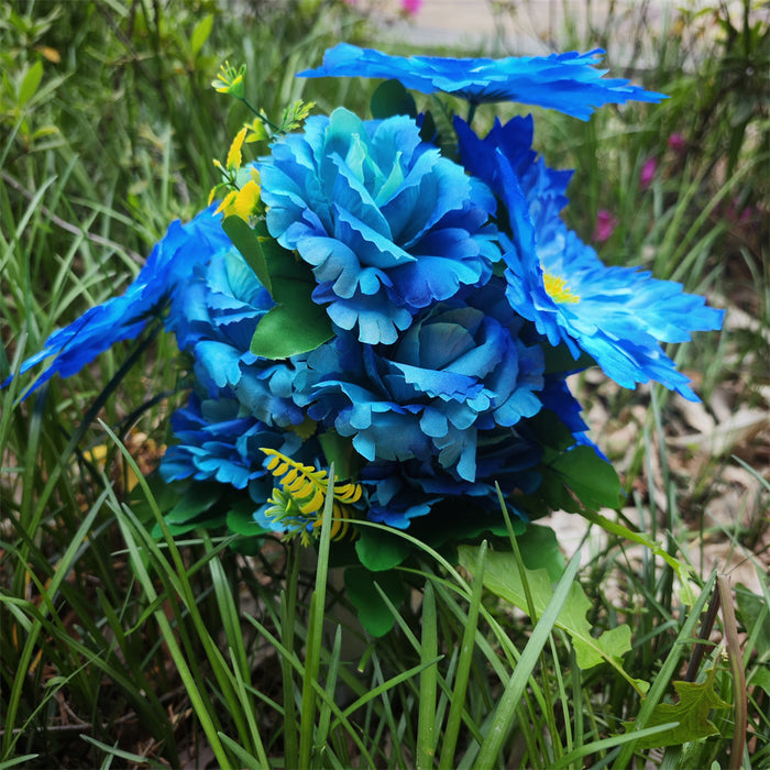 Flores de Cementerio Colores Mezclados en Florero Flores Artificiales para Tumbas y Arreglos Conmemorativos 