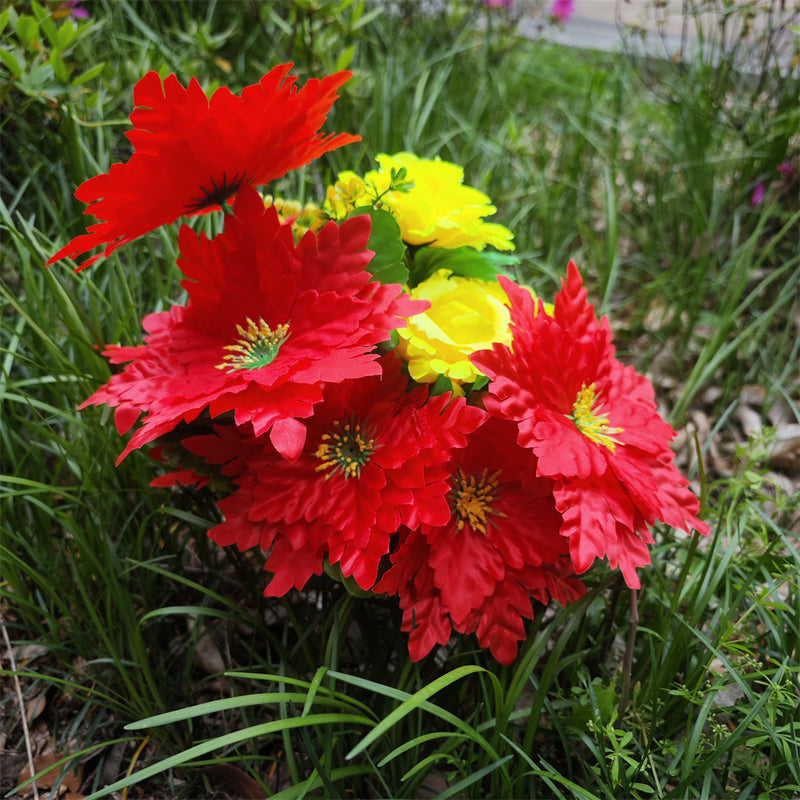 Bulk Christmas Cemetery Flowers Mixed Colors in Vase for Graves and Memorials Arrangements Wholesale