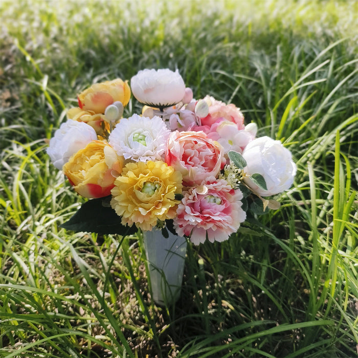 Bulk Cemetery Mixed Flowers in Vase Artificial Flowers for Graves and Memorials Arrangements Wholesale