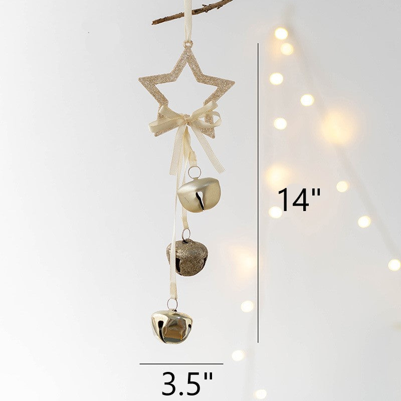 Cloche de Noël en vrac, chaîne d'ange, pendentif étoile, ornement suspendu, décorations de fête du Nouvel An pour arbre de Noël, vente en gros
