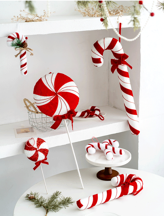 Bulk Christmas Candy Walking Stick Pendant Hanging Ornament Christmas Tree New Year Party Decorations Wholesale