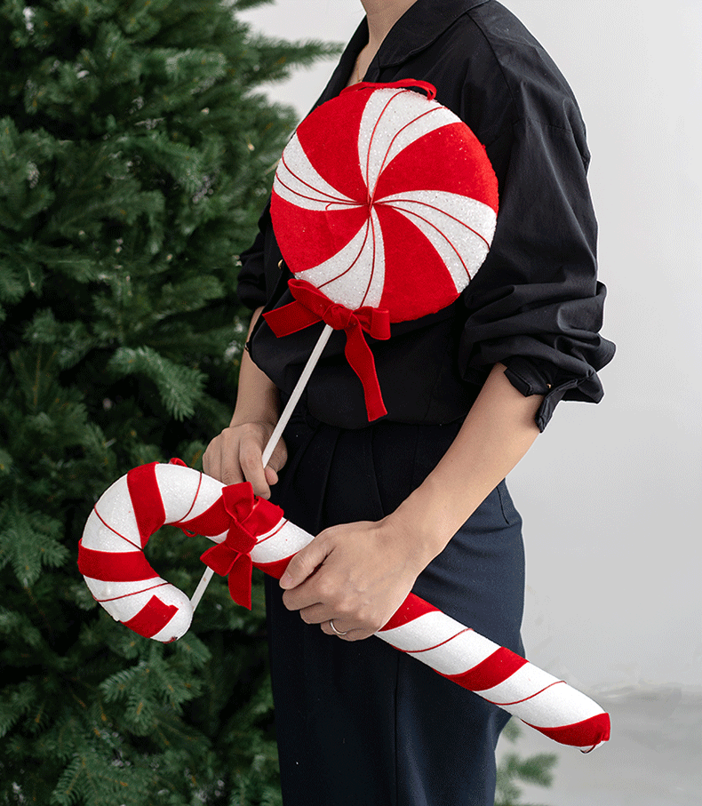 Bulk Christmas Candy Walking Stick Pendant Hanging Ornament Christmas Tree New Year Party Decorations Wholesale