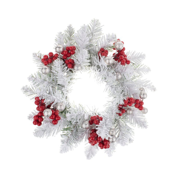 Bulk Christmas Cedar Red Berry Tabletop Candlestick Wreath Artificial Berry Candle Holder Rings Mini Christmas Centerpiece 11 Inch Wholesale
