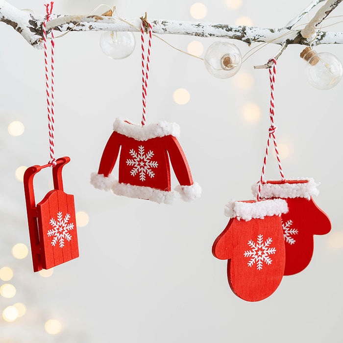 Bulk Christmas Gloves Hat Clothes Pendant Hanging Ornament New Year Party Decor Wholesale