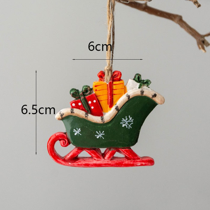 Bulk Christmas Hanging Ornament with String Resin Ornament Christmas Tree Decorations New Year Party Supplies Wholesale