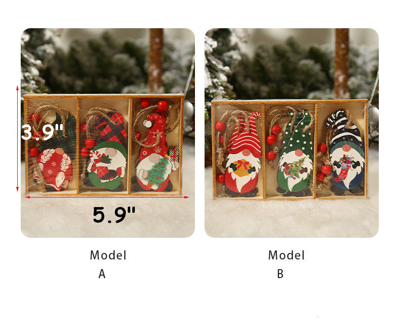 Lot de 9 décorations de Noël en bois à suspendre en gros