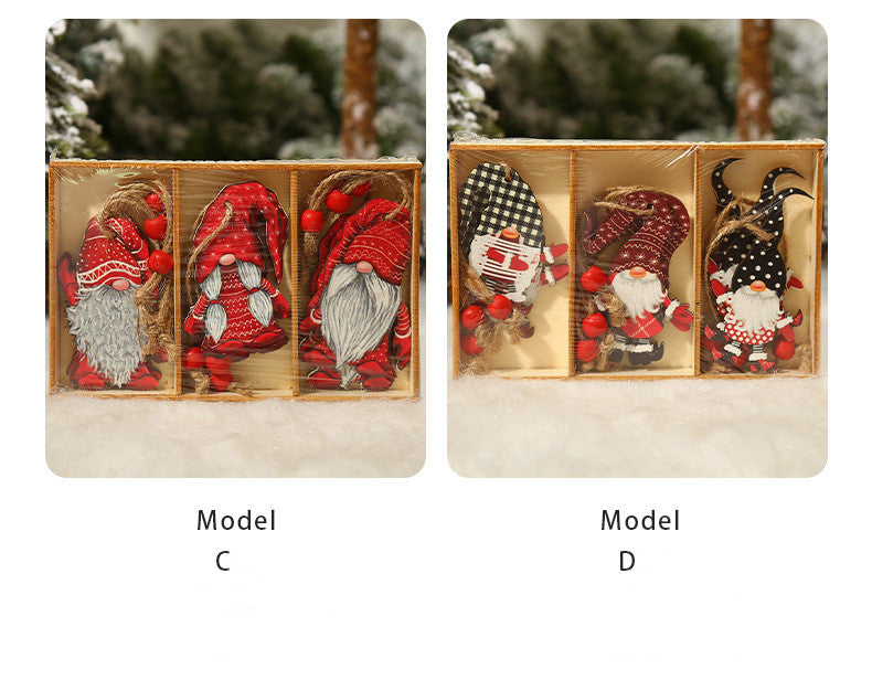 Lot de 9 décorations de Noël en bois à suspendre en gros