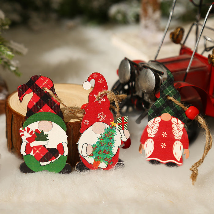 Bulk 9Pcs Wooden Christmas Hanging Ornaments Wholesale