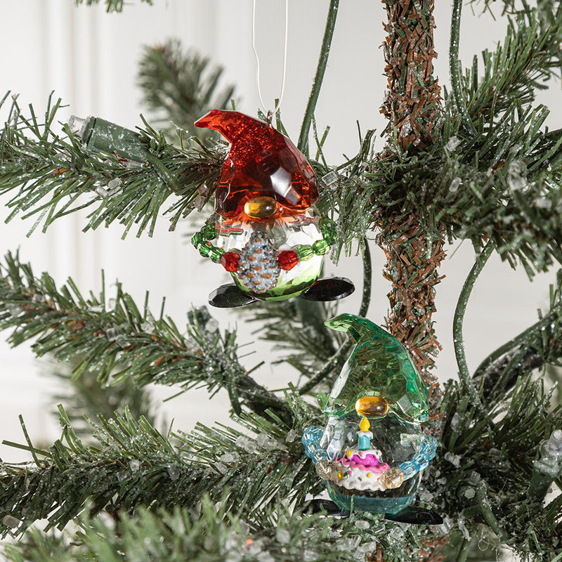 Bulk Christmas Transparent Elf Ornament with Pinecone Cake Holiday Table Decor Wholesale