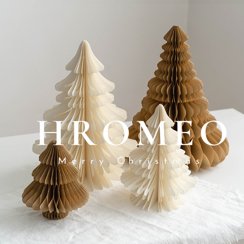 Bulk Christmas Paper Tree Honeycomb Centerpiece DIY Table Centerpiece New Years Party Home Decorations Wholesale