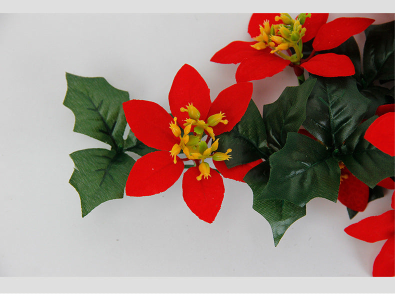 Ornement floral artificiel suspendu en forme de larme de poinsettia de Noël en gros