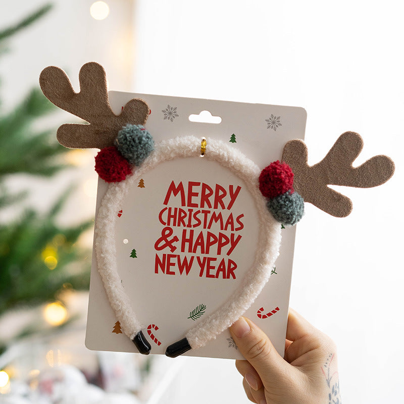 Serre-tête en bois de renne de Noël en vrac pour femmes, enfants, filles, vente en gros