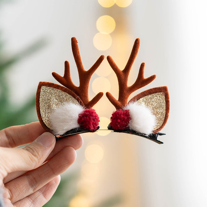 Bulk Christmas Reindeer Antler Headband Hair Clips for Women Kids Girls Wholesale