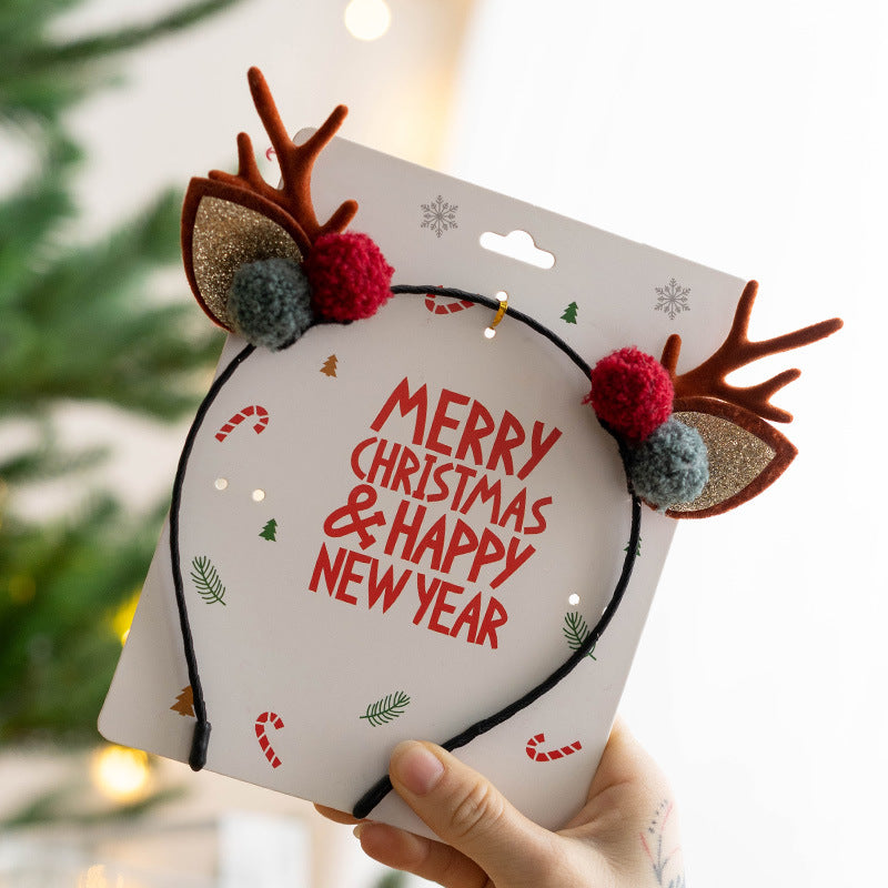 Serre-tête en bois de renne de Noël en vrac pour femmes, enfants, filles, vente en gros