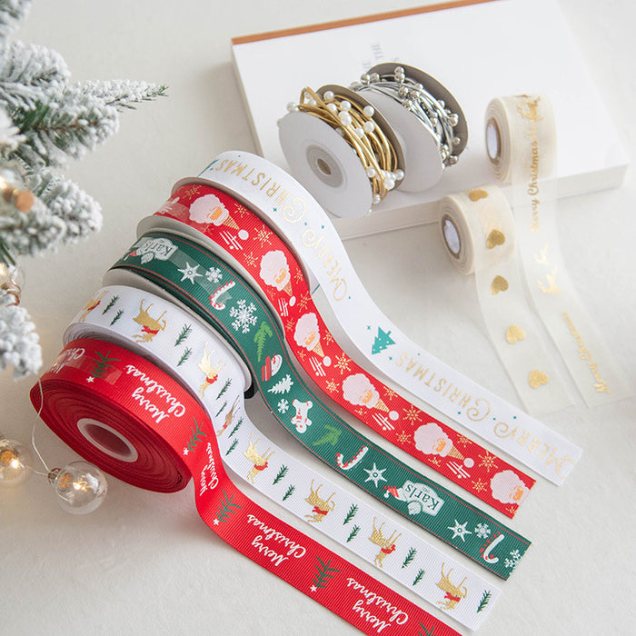 Bulk Christmas Ribbon Grosgrain Ribbon Pearl Beads Ornament for