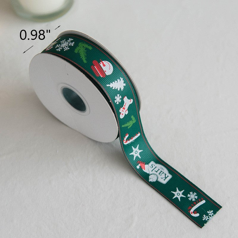 Bulk Christmas Ribbon Grosgrain Ribbon Pearl Beads Ornament for Gift Wrapping Crafts DIY Holiday Xmas Decorations Wholesale