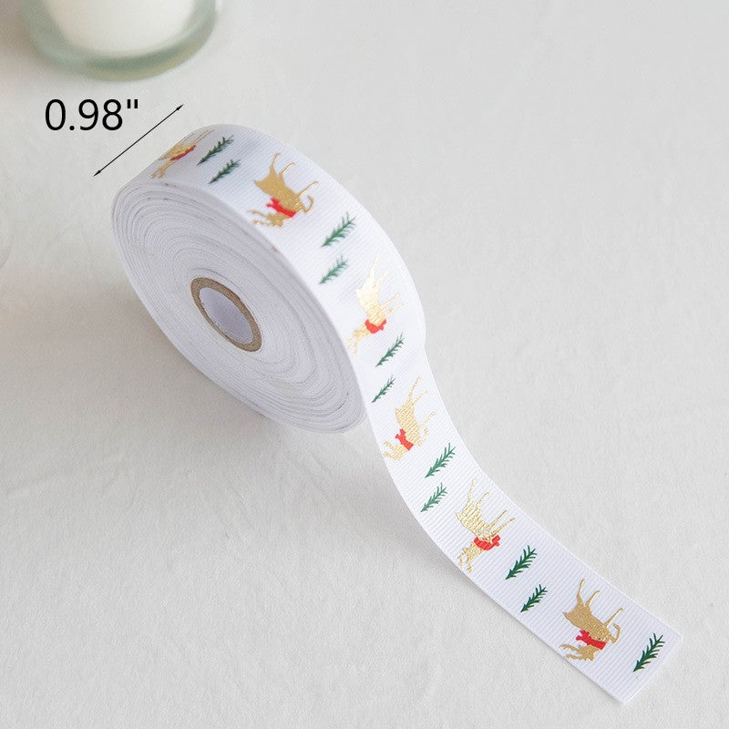 Bulk Christmas Ribbon Grosgrain Ribbon Pearl Beads Ornament for Gift Wrapping Crafts DIY Holiday Xmas Decorations Wholesale