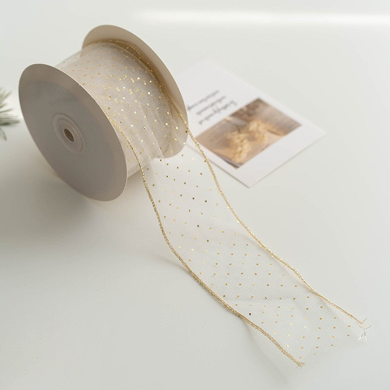 Bulk Christmas Snowflake Ribbon Mesh Ribbon DIY Bows Ribbon Christmas Tree Decoration Wholesale