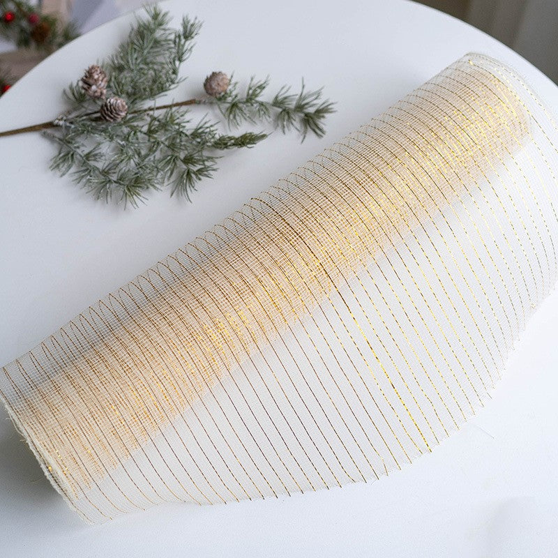 Bulk Christmas Snowflake Ribbon Mesh Ribbon DIY Bows Ribbon Christmas Tree Decoration Wholesale