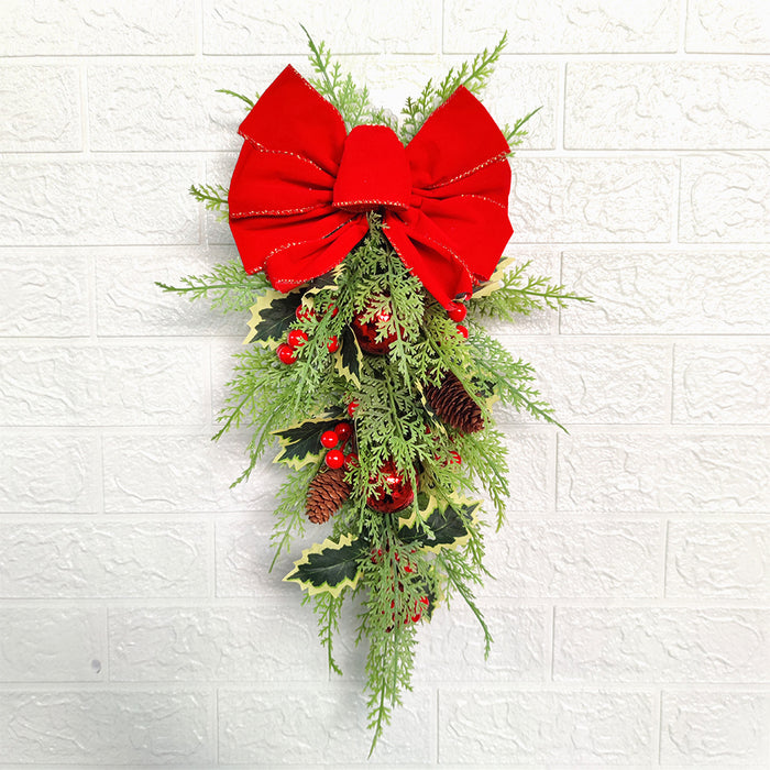 Bulk Christmas Swag Teardrop Swag Christmas Garland for Stairs Door Fireplace Window Artificial Plant Wreath Home Decor Wholesale