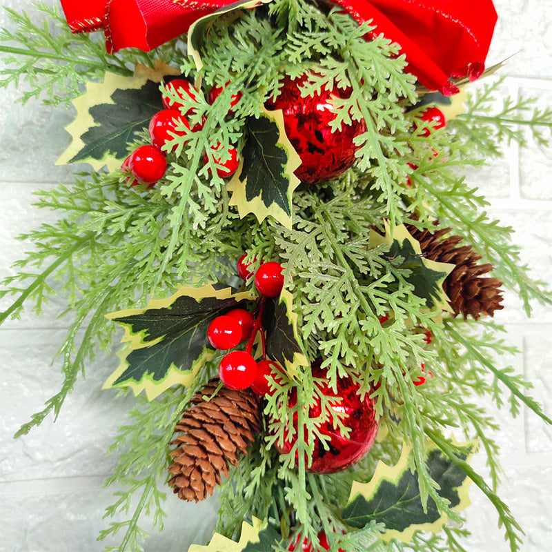 Guirlande de Noël en vrac en forme de larme pour escaliers, porte, cheminée, fenêtre, couronne de plantes artificielles, décoration d'intérieur, vente en gros 