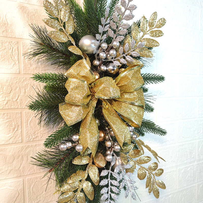 Bulk Christmas Swag Teardrop Swag Stair Swag Christmas Garland for Stairs Door Fireplace Window Artificial Wreath Outdoor Indoor Christmas Decor Wholesale