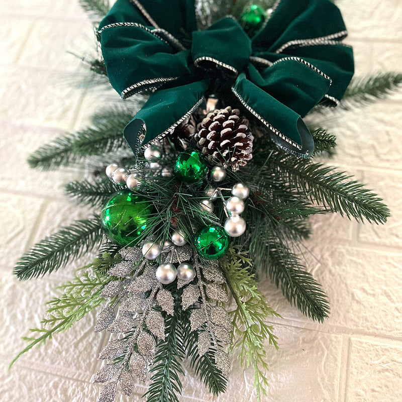 Bulk Christmas Swag Teardrop Swag Stair Swag Christmas Garland for Stairs Door Fireplace Window Artificial Wreath Outdoor Indoor Christmas Decor Wholesale