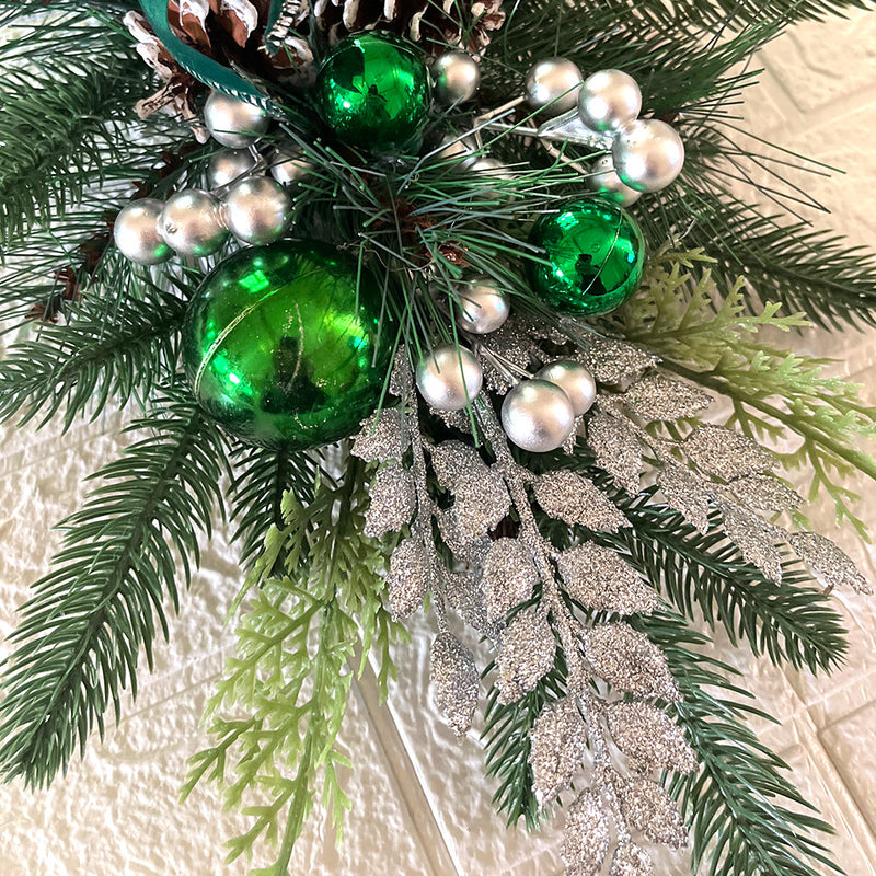 Bulk Christmas Swag Teardrop Swag Stair Swag Christmas Garland for Stairs Door Fireplace Window Artificial Wreath Outdoor Indoor Christmas Decor Wholesale