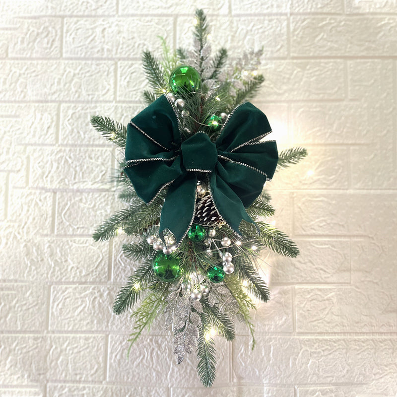 Bulk Christmas Swag Teardrop Swag Stair Swag Christmas Garland for Stairs Door Fireplace Window Artificial Wreath Outdoor Indoor Christmas Decor Wholesale