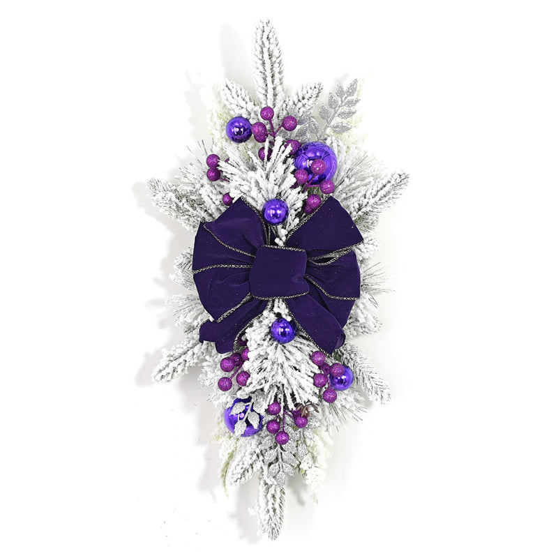 A granel preiluminado Artificial Navidad Swag decoración verde Navidad Swag invierno pino agujas decoración al por mayor 