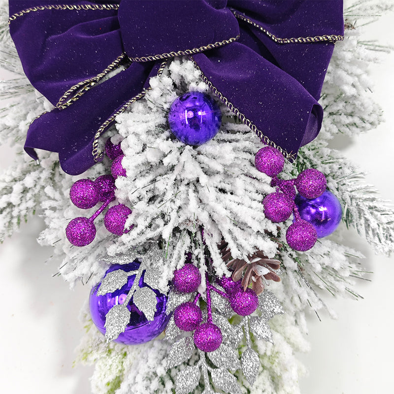 A granel preiluminado Artificial Navidad Swag decoración verde Navidad Swag invierno pino agujas decoración al por mayor 