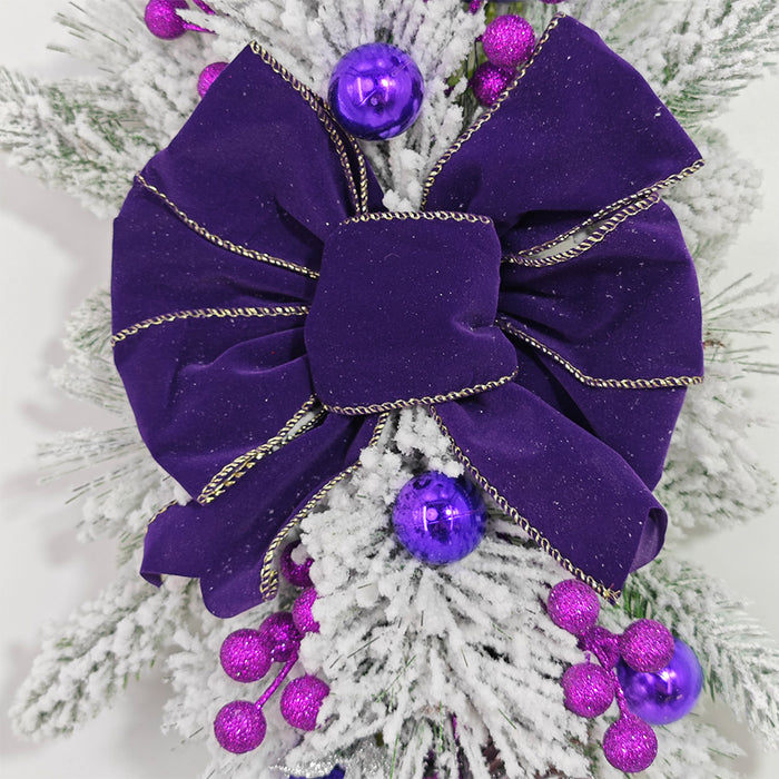 Bulk Christmas Swag with Purple Berries Teardrop Swag Christmas Garland for Stairs Door Fireplace Window Artificial Plant Wreath Home Decor Wholesale