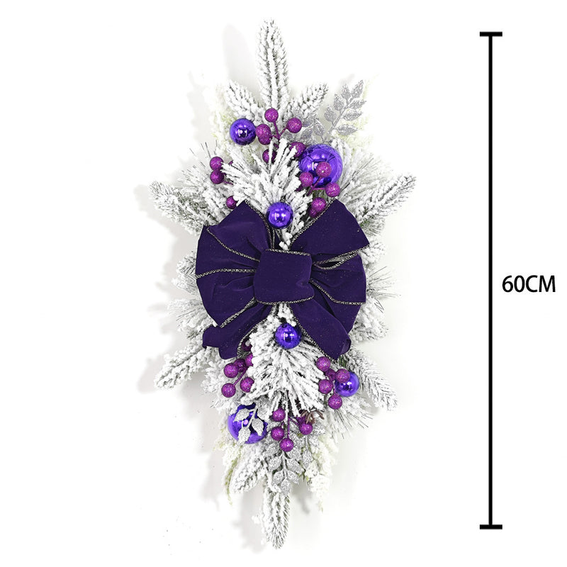 A granel preiluminado Artificial Navidad Swag decoración verde Navidad Swag invierno pino agujas decoración al por mayor 