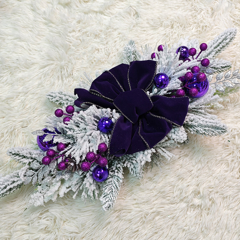 A granel preiluminado Artificial Navidad Swag decoración verde Navidad Swag invierno pino agujas decoración al por mayor 