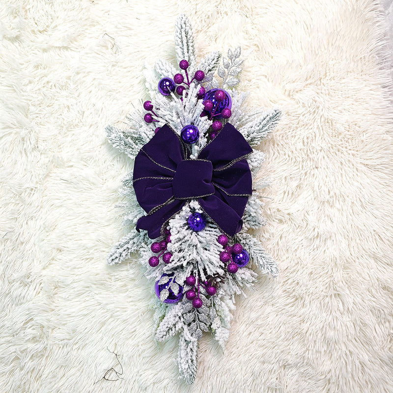 A granel preiluminado Artificial Navidad Swag decoración verde Navidad Swag invierno pino agujas decoración al por mayor 